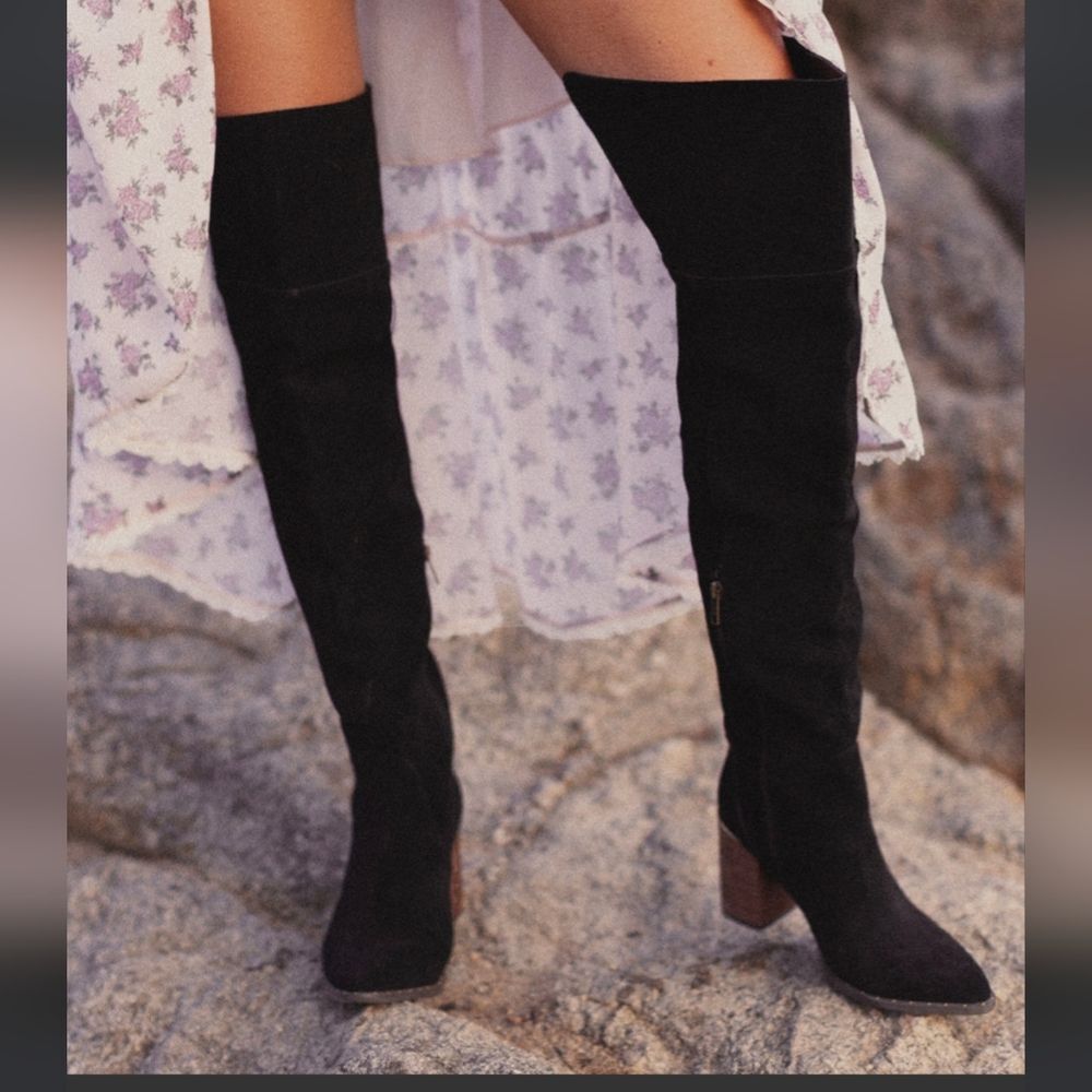 Nyra Slouch Boot in Washed Black NEW W/OUT BOX- Size 6